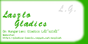 laszlo gladics business card